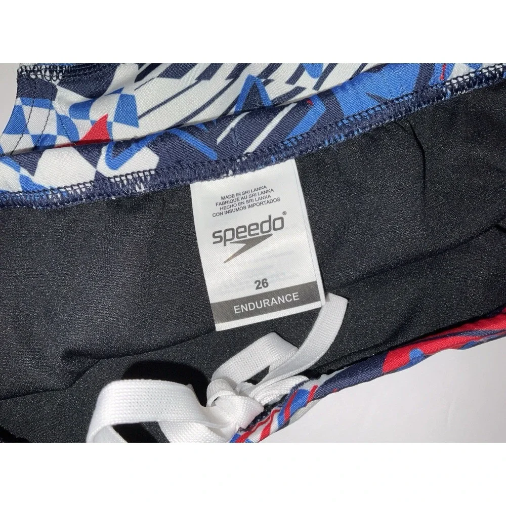 NWT Men's Speedo Overdrive One Brief Swim Trunks True Cobalt Stars Size 26